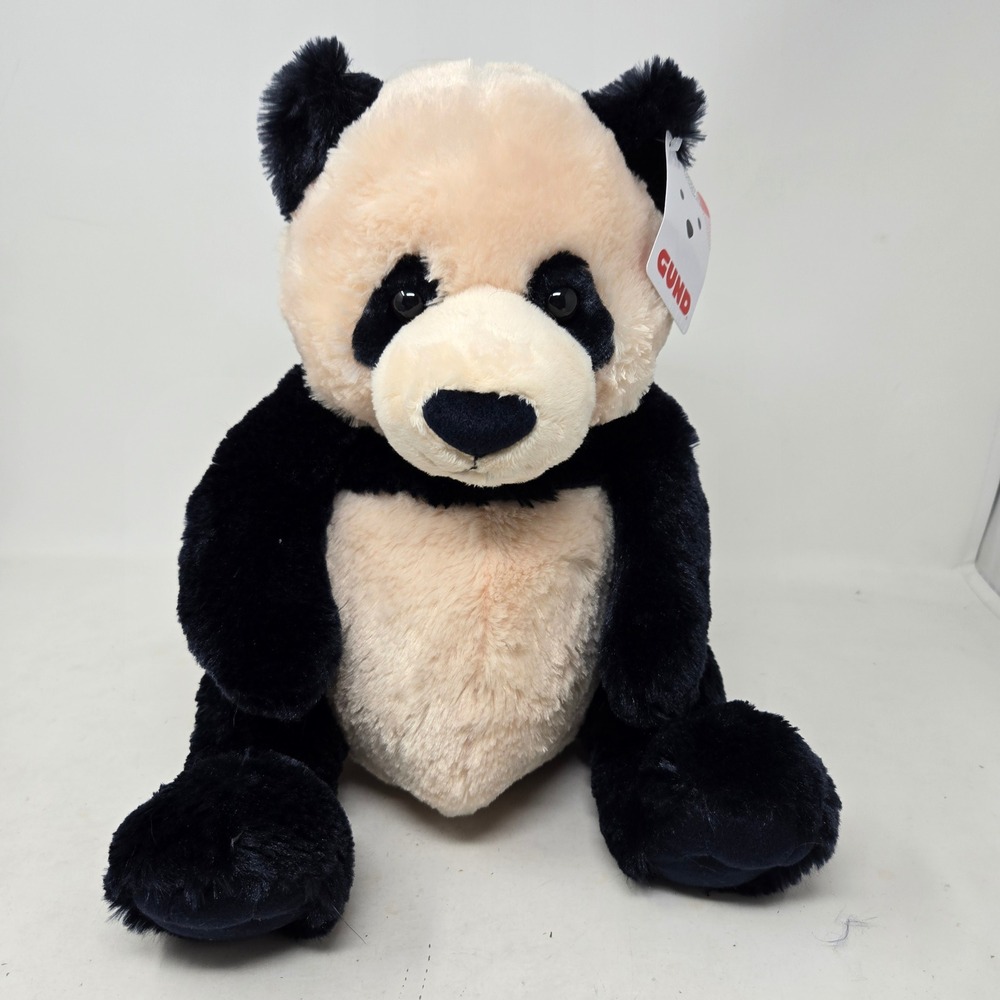 Gund Zi-Bo Panda Bear Stuffed Animal Plush Black Cream 11 Inch 6047648 NWT
